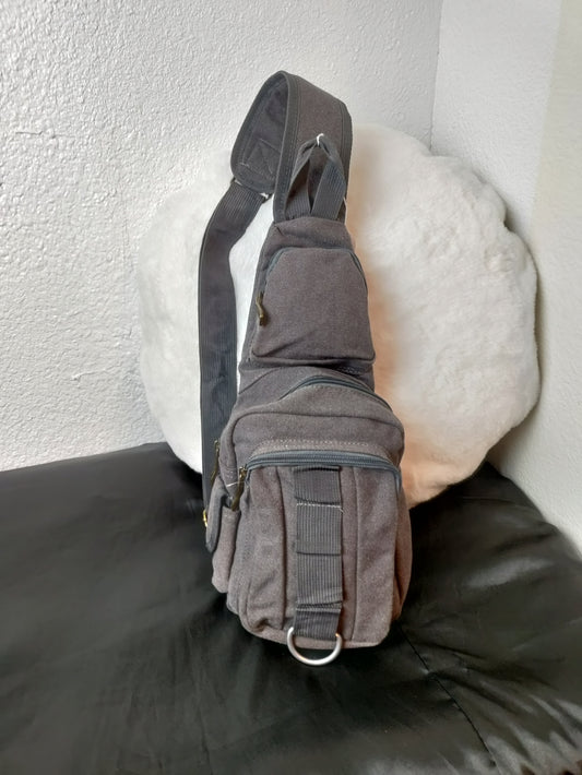 Canvas Single Shoulder Bag Gray