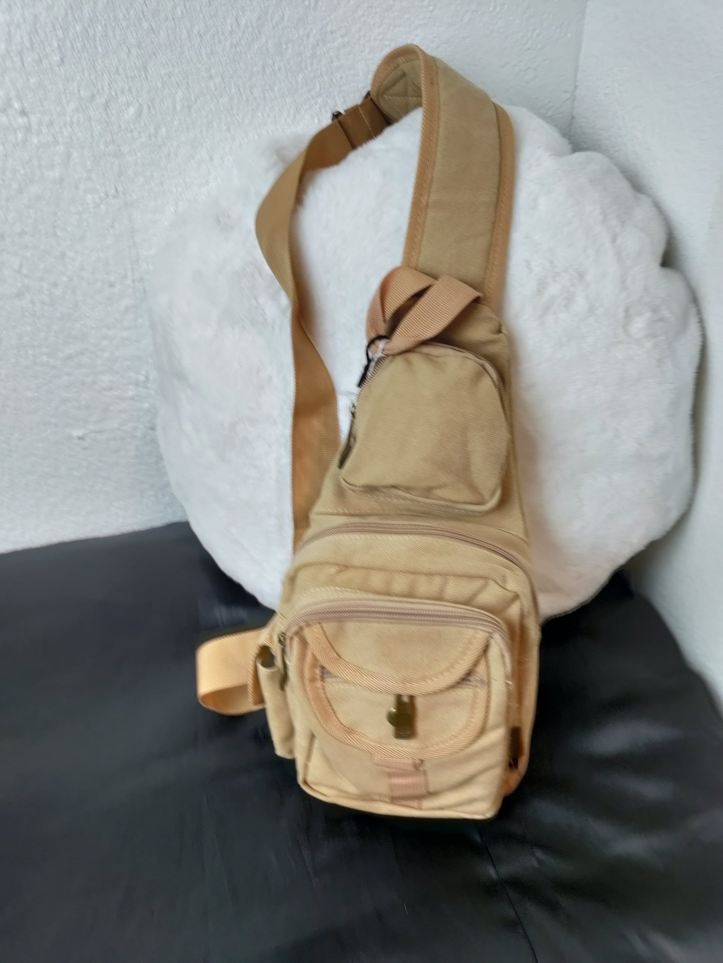 Canvas Single Shoulder Bag Beige